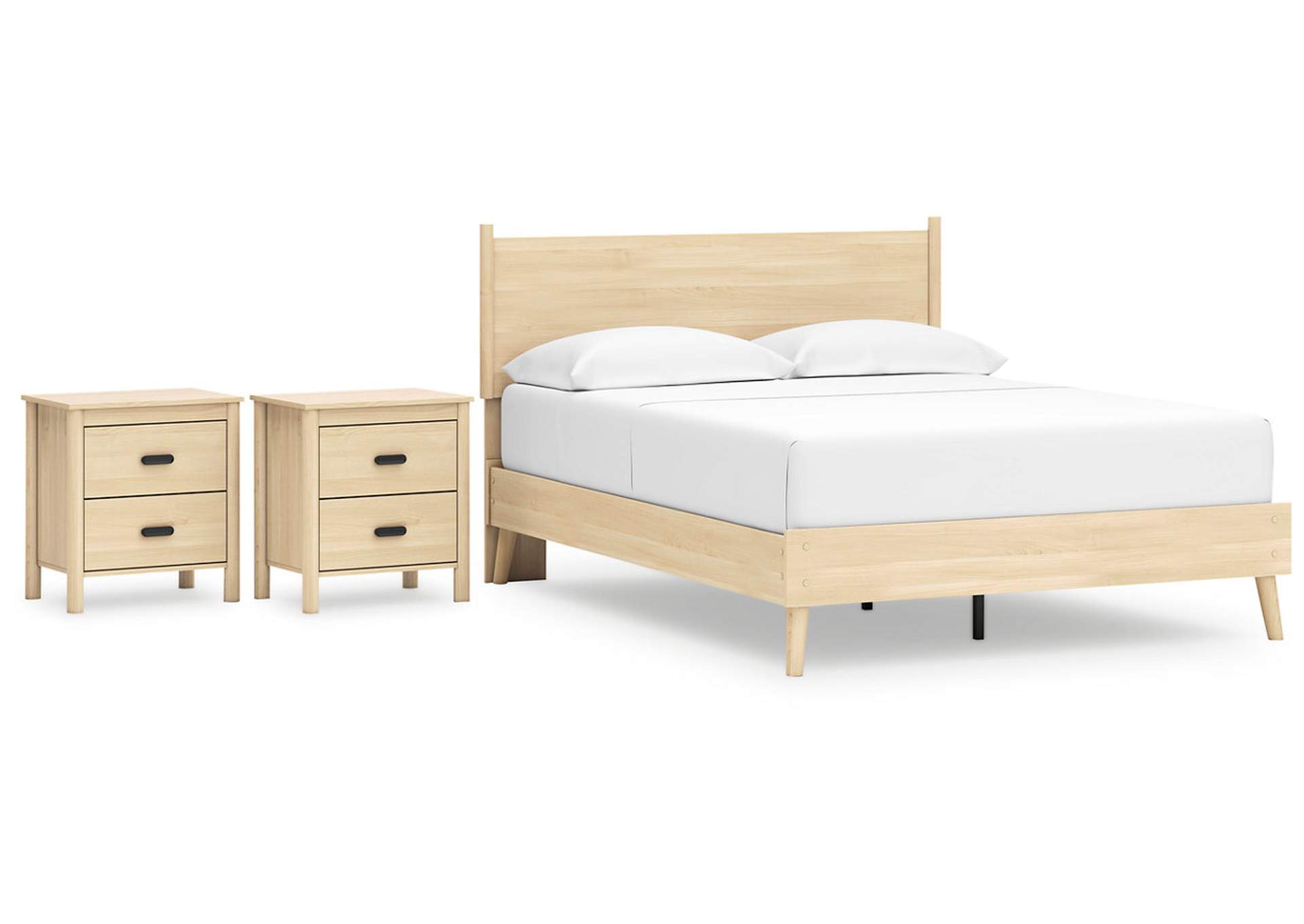 Cabinella Queen Platform Panel Bed with 2 Nightstands,Signature Design By Ashley