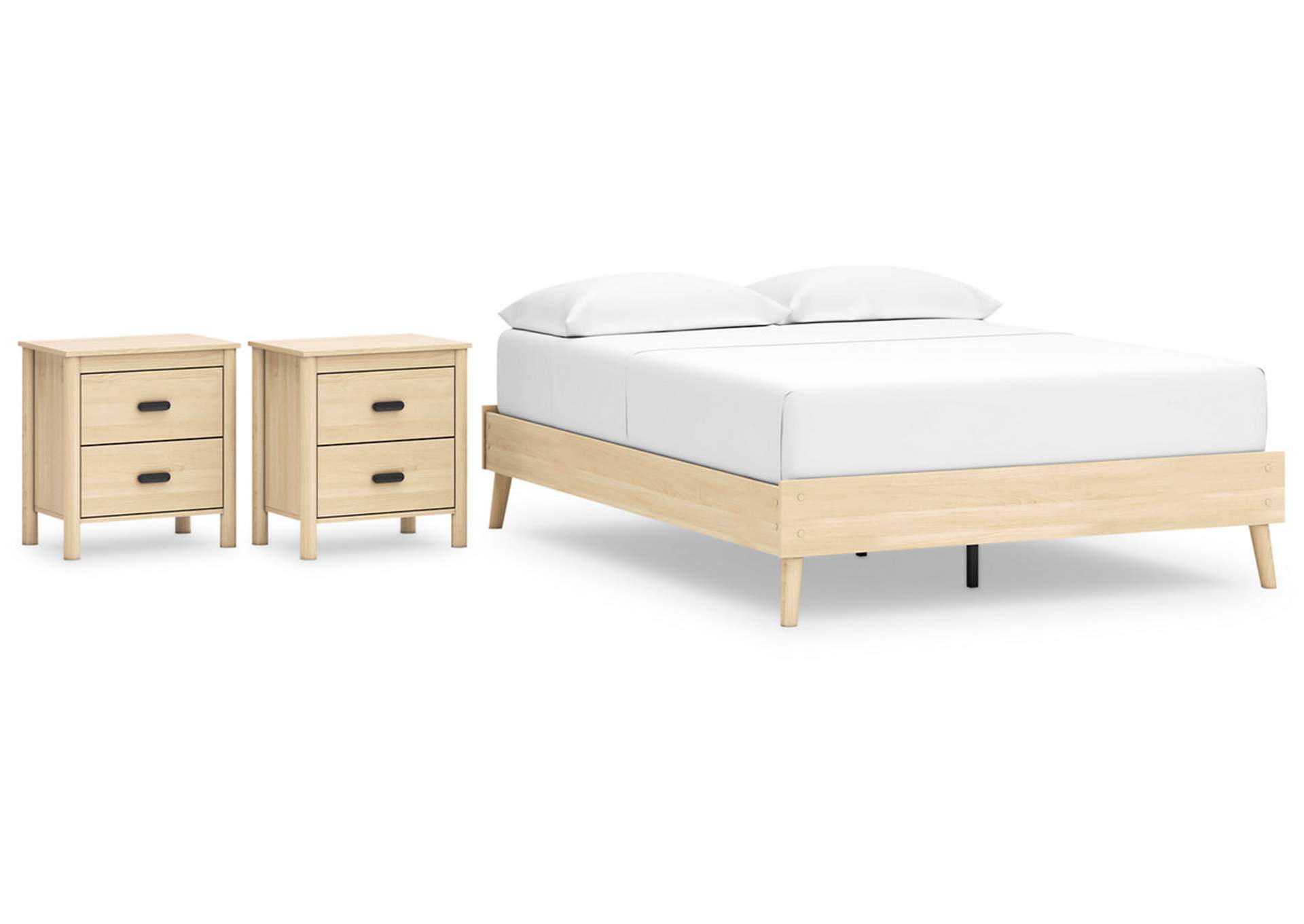 Cabinella Queen Platform Bed with 2 Nightstands,Signature Design By Ashley