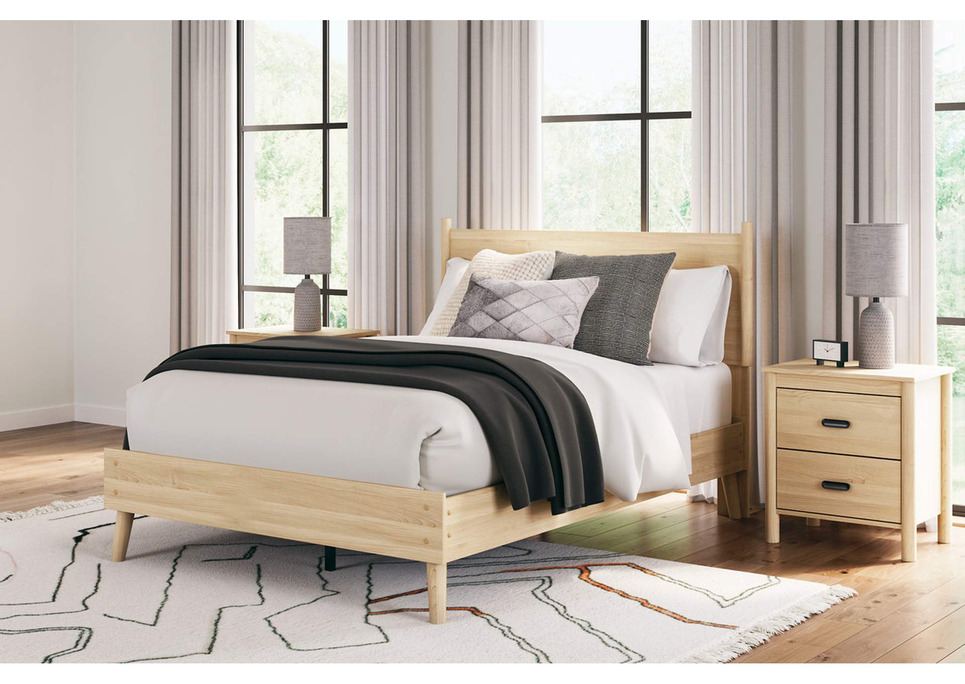 Cabinella Full Platform Panel Bed with Dresser and 2 Nightstands,Signature Design By Ashley