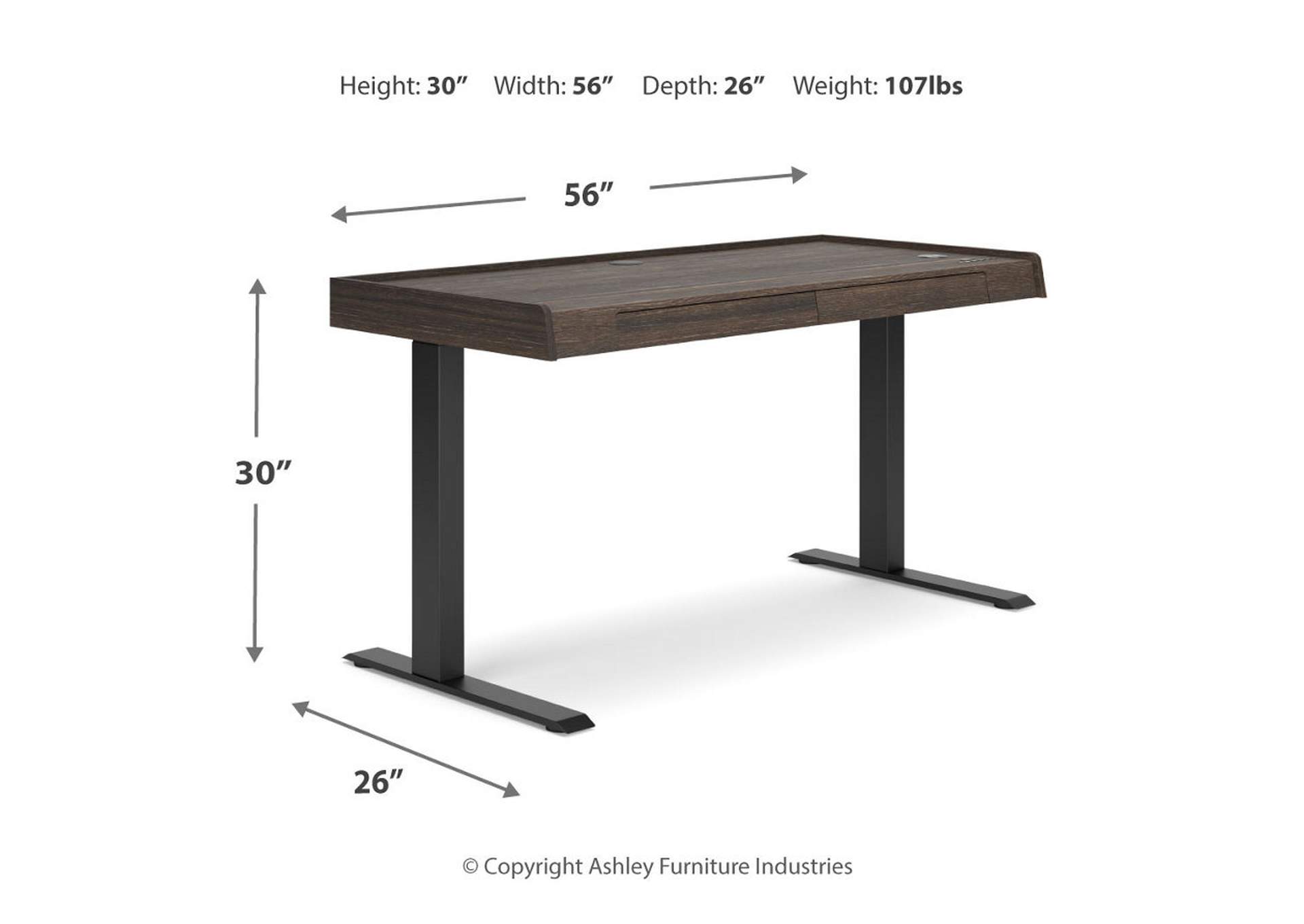 Zendex 55" Adjustable Height Desk,Signature Design By Ashley