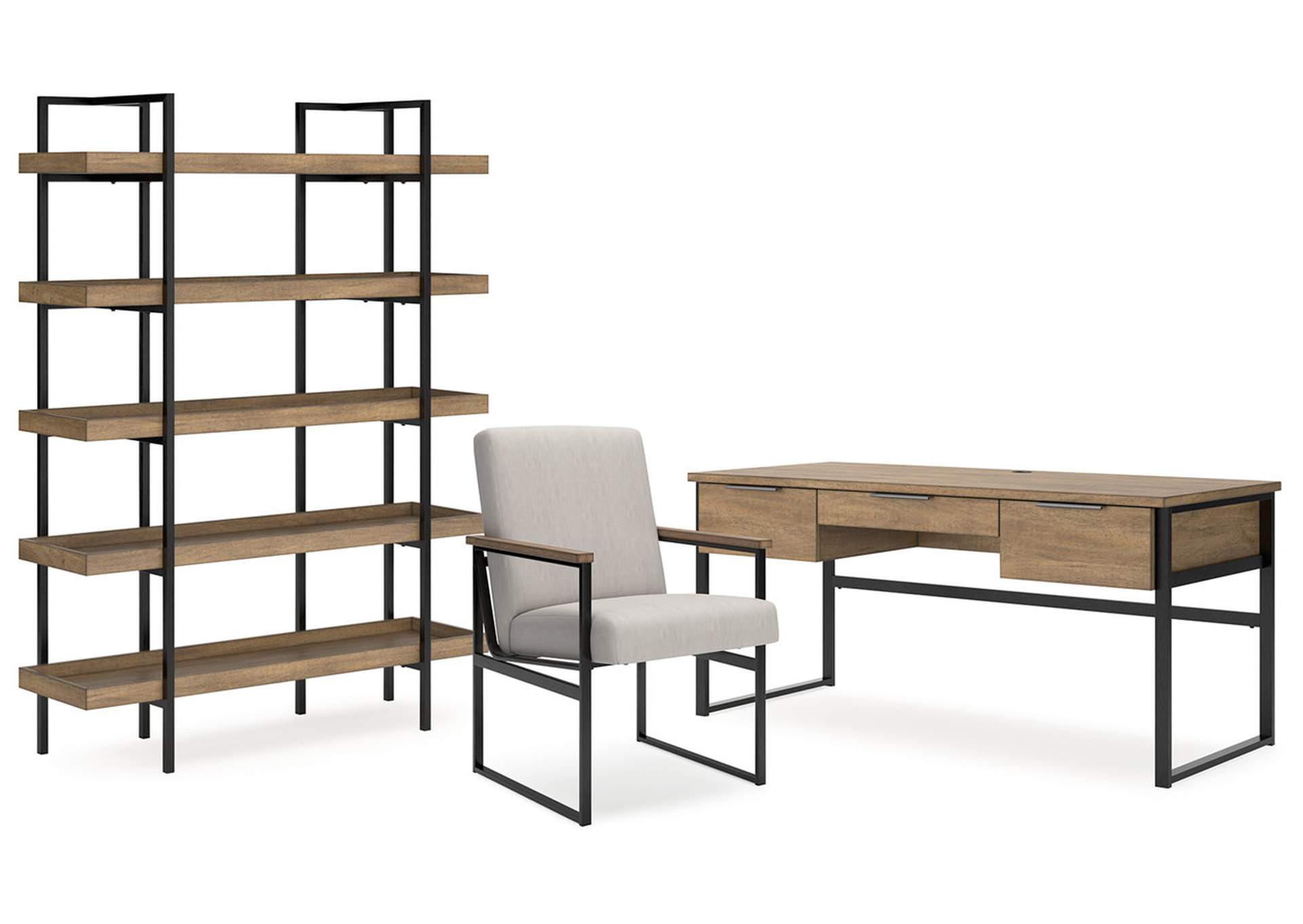 Montia Home Office Desk with Chair and Bookcase,Signature Design By Ashley