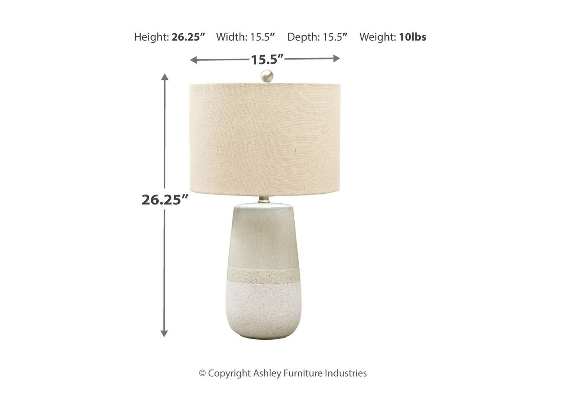Shavon Beige/White Table Lamp,Direct To Consumer Express