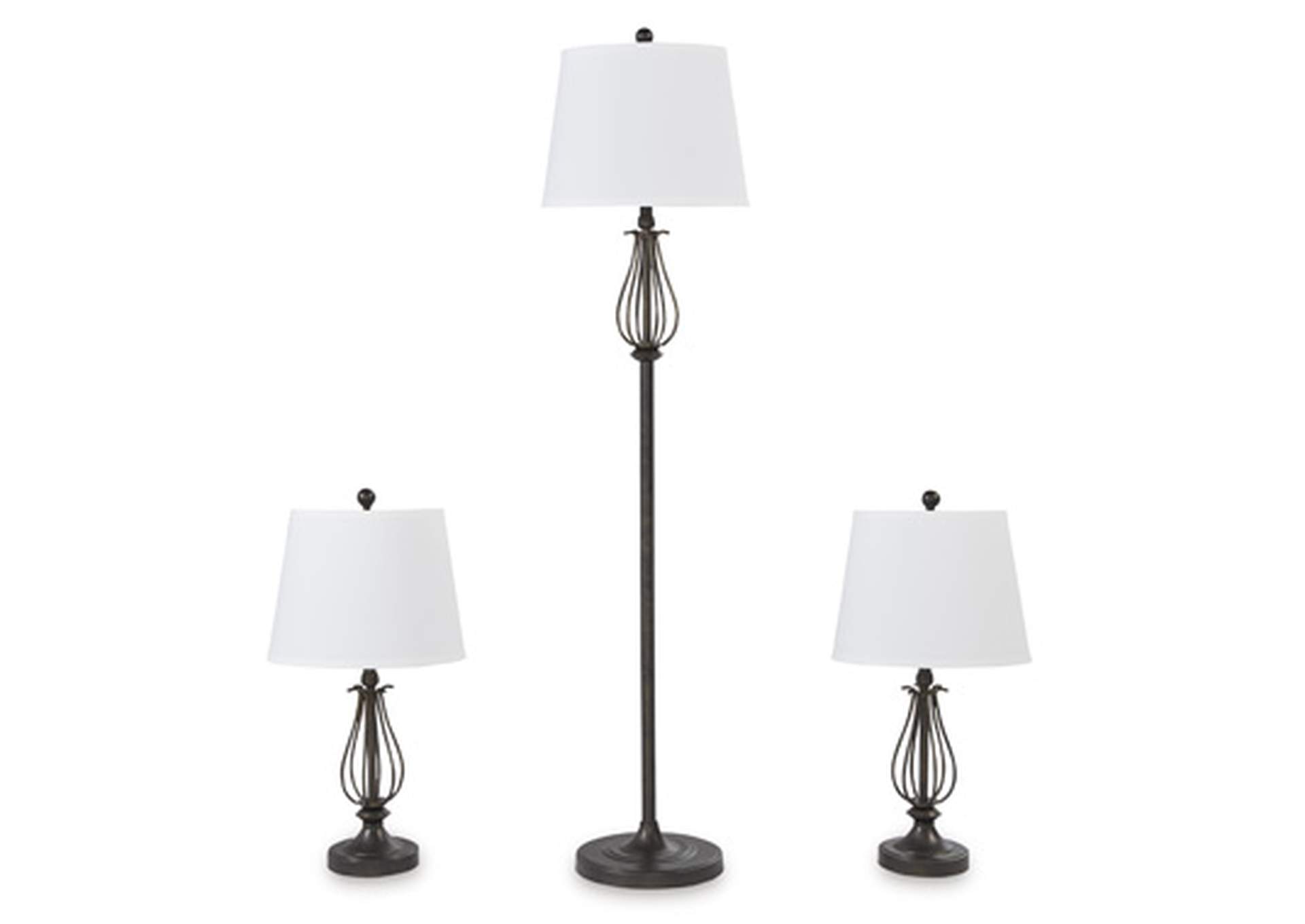 Brycestone Floor Lamp with 2 Table Lamps,Signature Design By Ashley