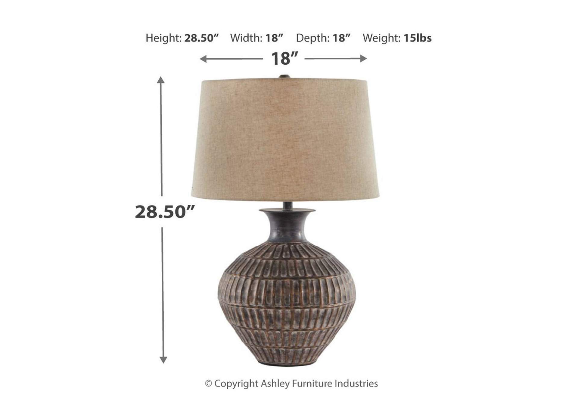 Magan Brown Table Lamp,Direct To Consumer Express