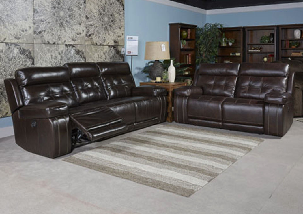 Graford Walnut Power Reclining Loveseat w/Adjustable Headrest,ABF Signature Design by Ashley