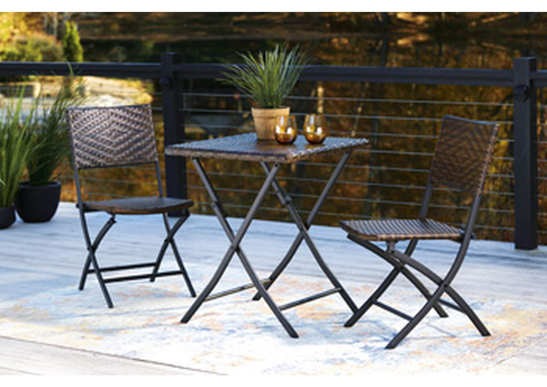 River Abbey Outdoor Table and Chairs (Set of 3),Outdoor By Ashley