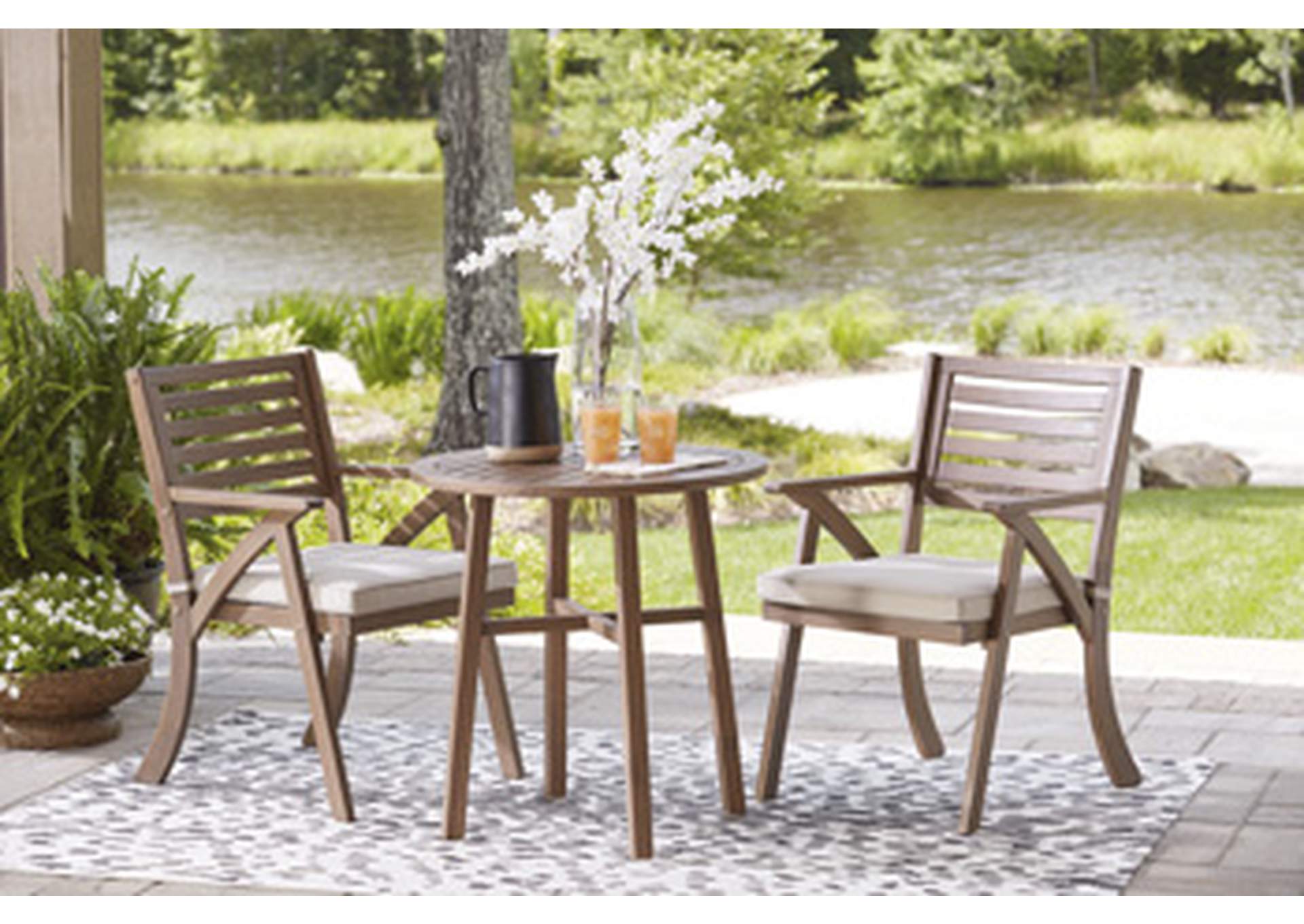 Vallerie Outdoor Chairs with Table Set (Set of 3),Outdoor By Ashley