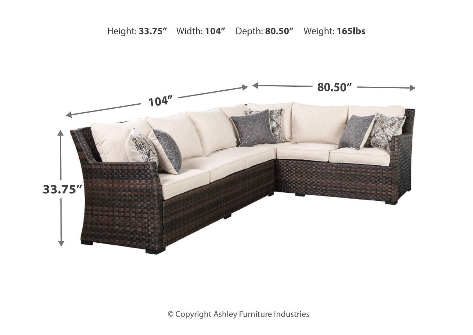 Easy Isle 3-Piece Sofa Sectional/Chair with Cushion,Outdoor By Ashley