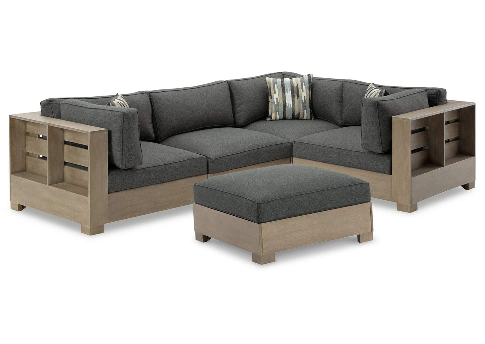 Citrine Park 4-Piece Outdoor Sectional with Ottoman,Outdoor By Ashley