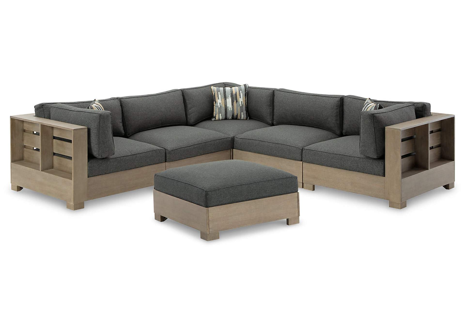 Citrine Park 5-Piece Outdoor Sectional with Ottoman,Outdoor By Ashley