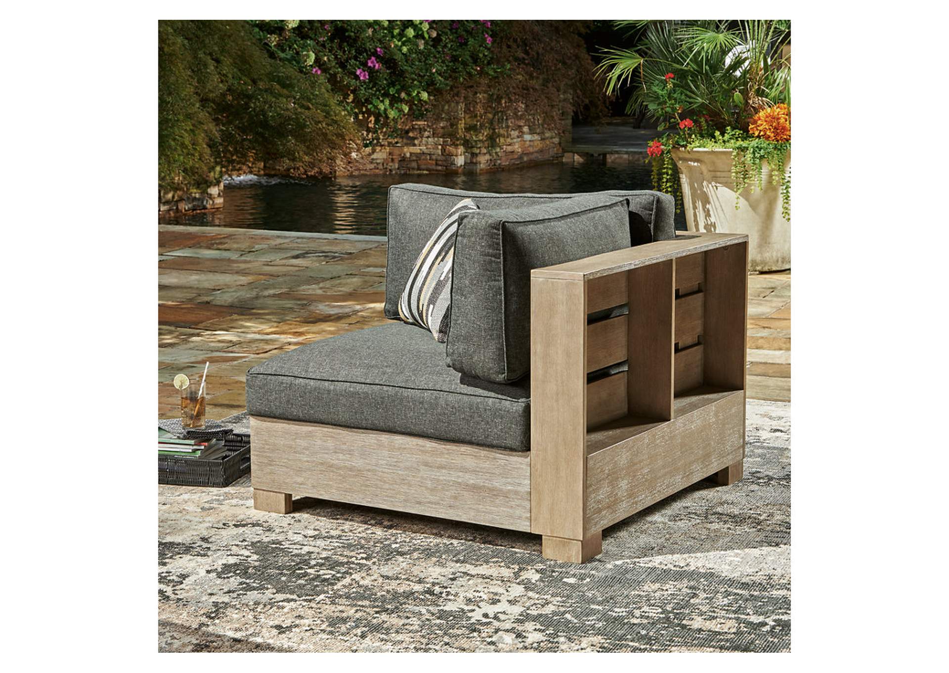 Citrine Park 4-Piece Outdoor Sectional with Ottoman,Outdoor By Ashley