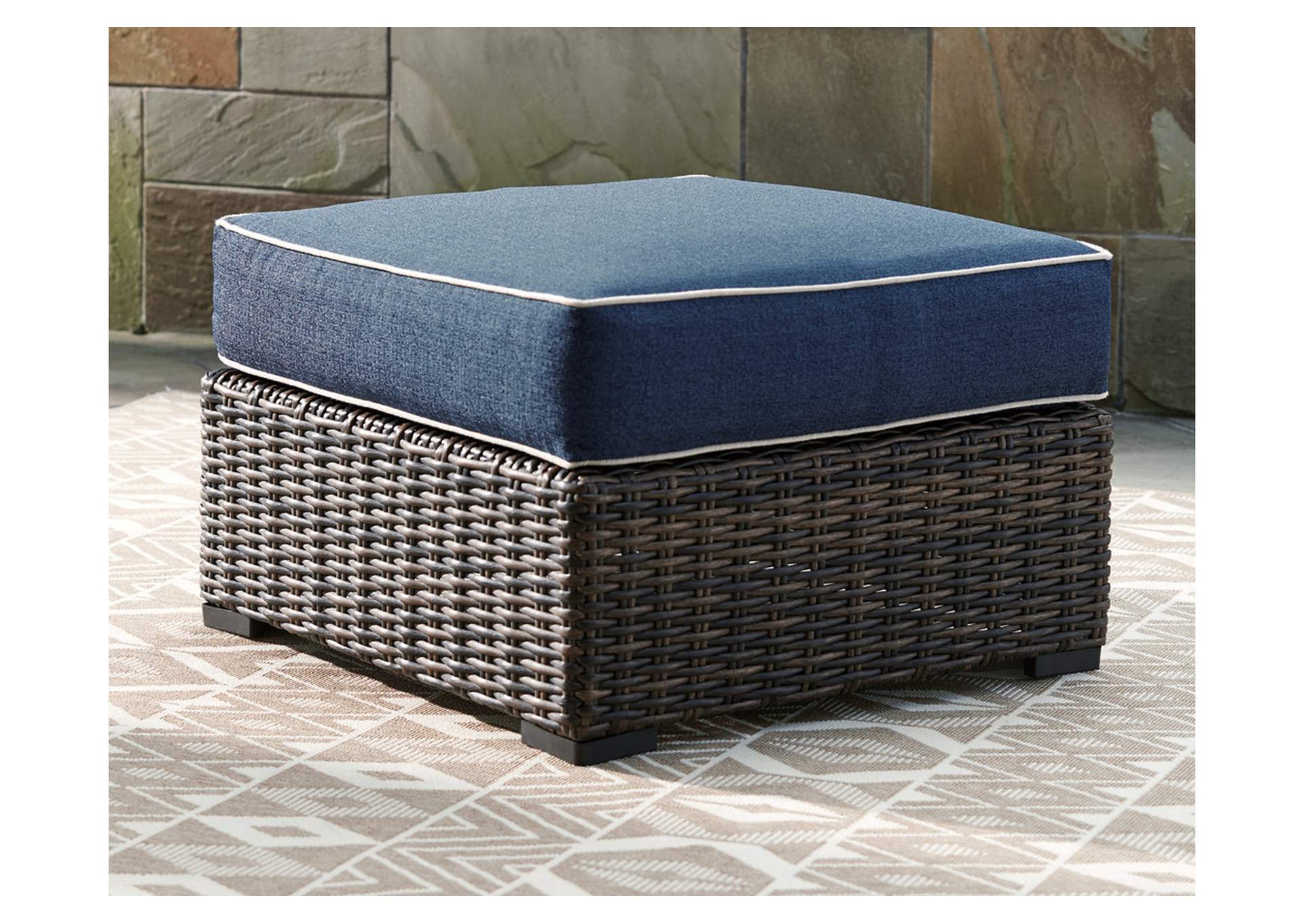 Grasson Lane Ottoman with Cushion,Outdoor By Ashley
