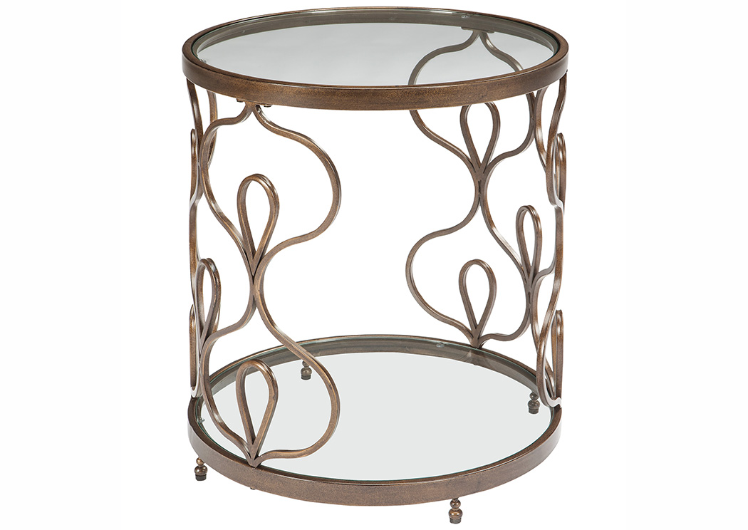 Fraloni Bronze Finish Round End Table,ABF Signature Design by Ashley