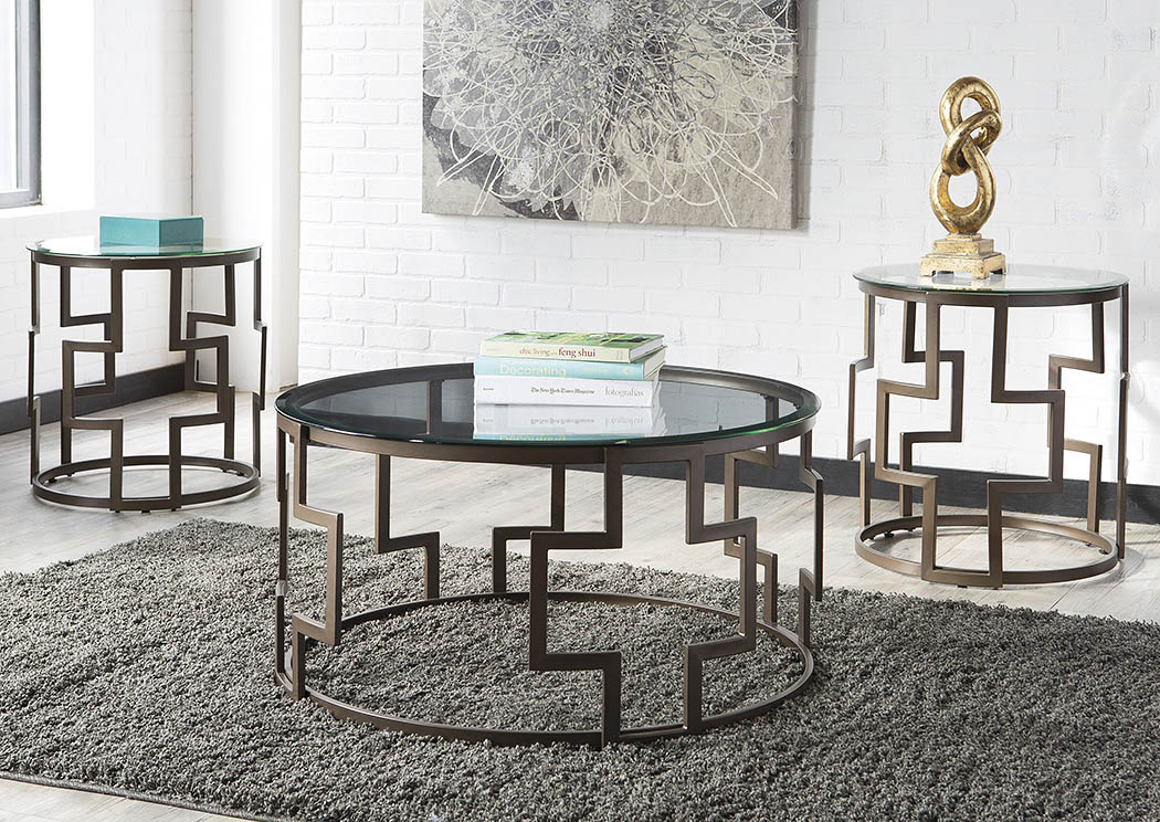 Frostine Dark Bronze Occasional Table Set,ABF Signature Design by Ashley