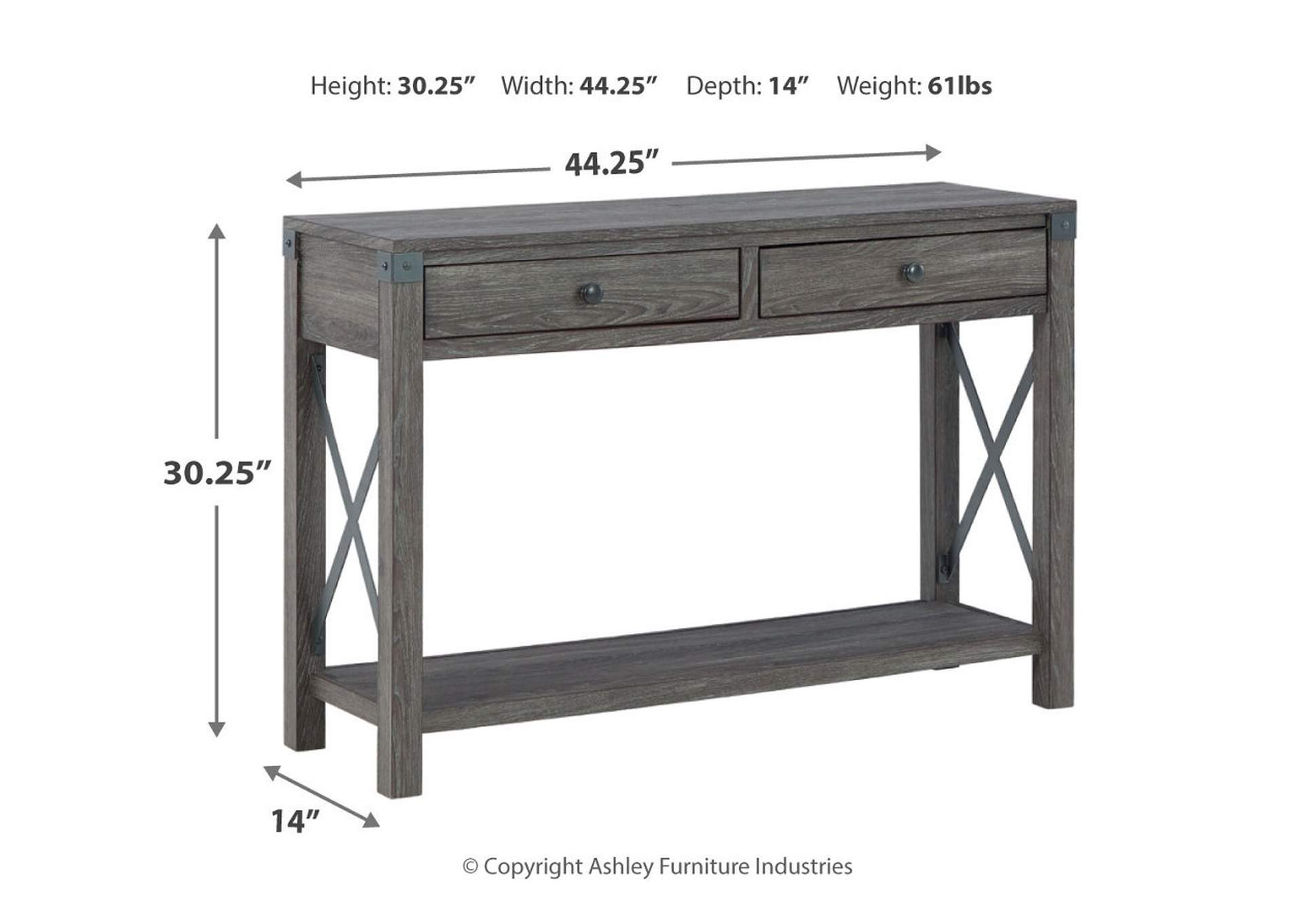 Freedan Sofa/Console Table,Signature Design By Ashley