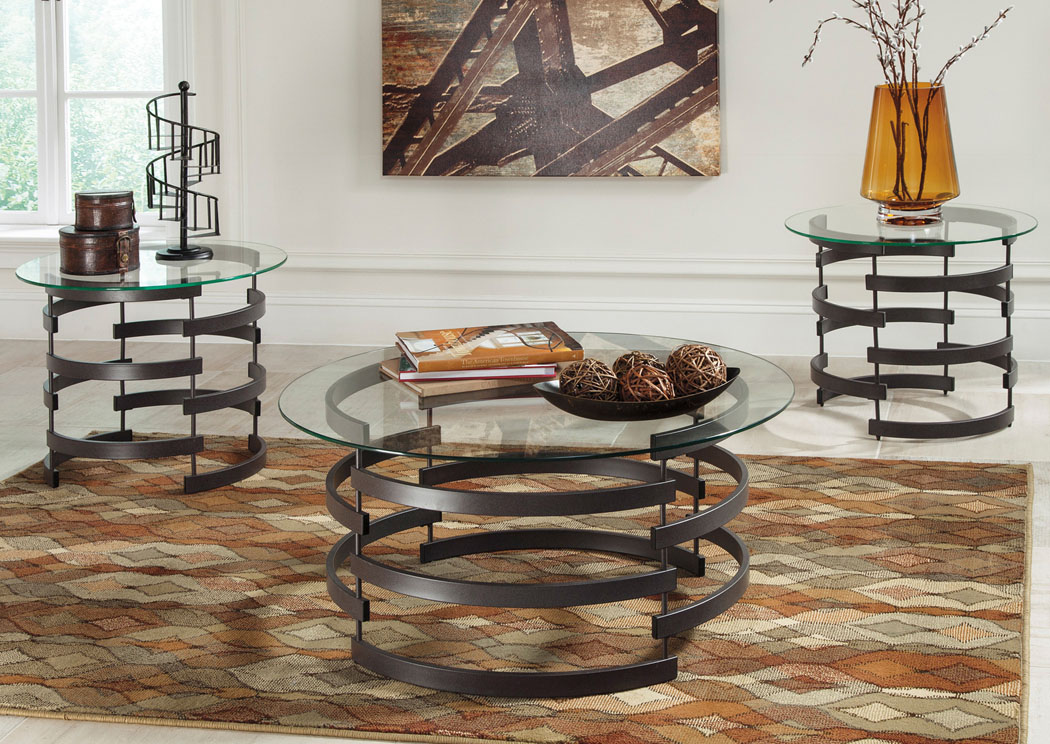 Kaymine Occasional Table Set (Cocktail & 2 Ends),ABF Signature Design by Ashley