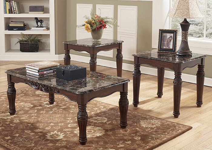 North Shore Cocktail Table & 2 End Table Set,ABF Signature Design by Ashley