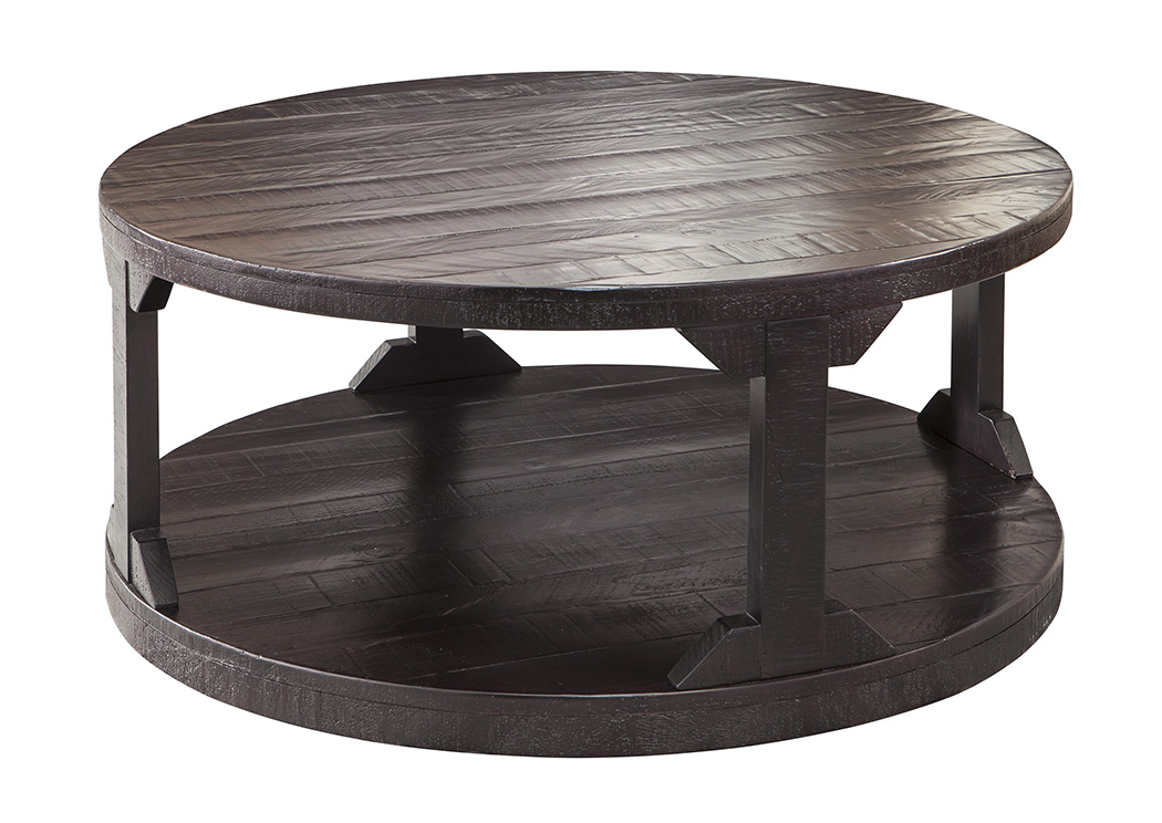 Rogness Rustic Brown Round Cocktail Table,ABF Signature Design by Ashley