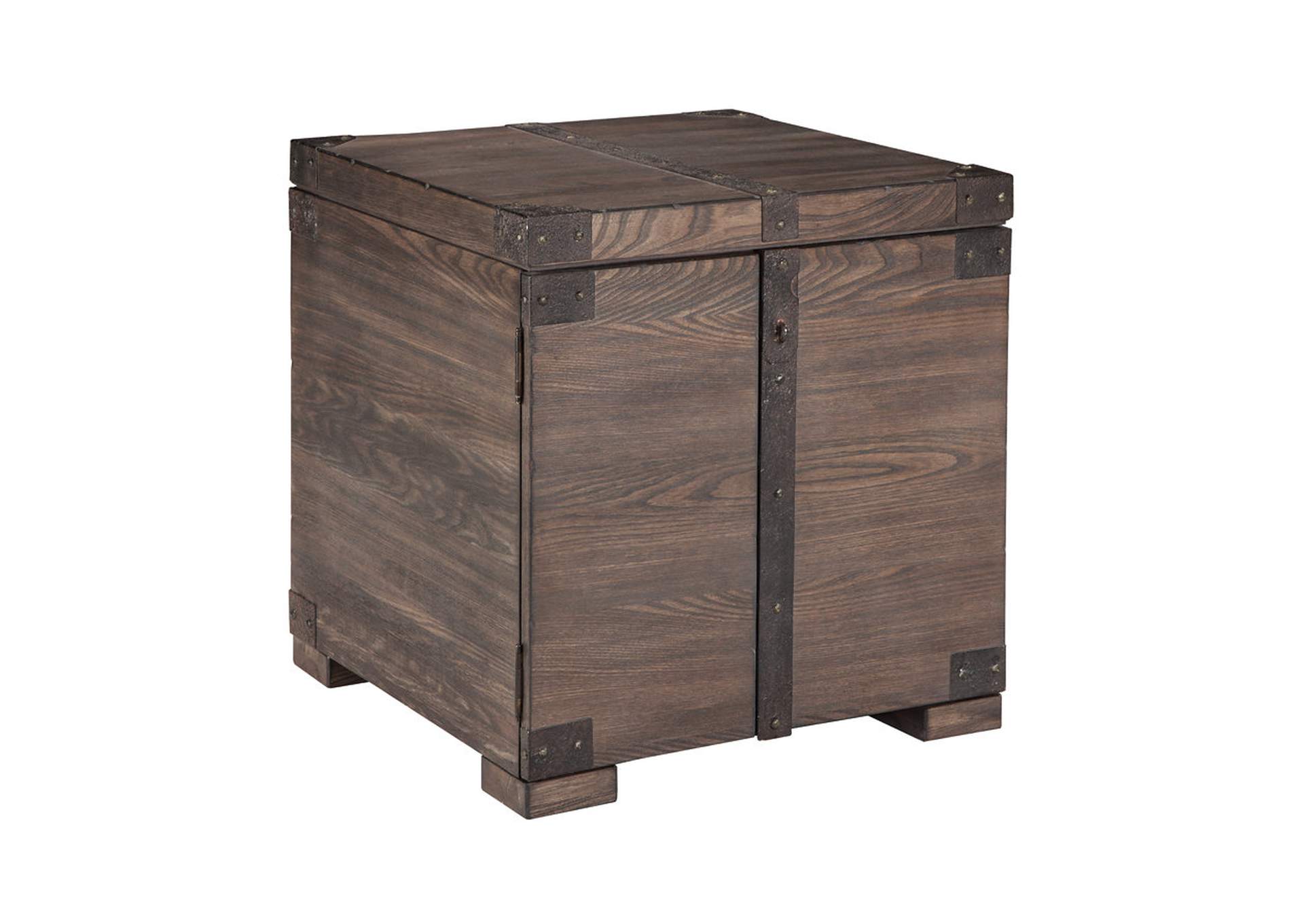 Burladen Grayish Brown Square End Table,ABF Signature Design by Ashley