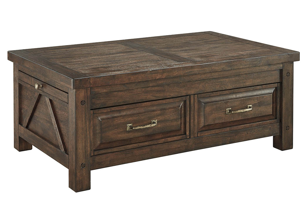 Windville Dark Brown Cocktail Table w/ Storage,ABF Signature Design by Ashley
