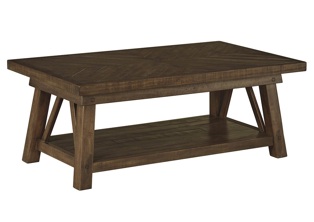 Dondie Rustic Brown Rectangular Cocktail Table,ABF Signature Design by Ashley