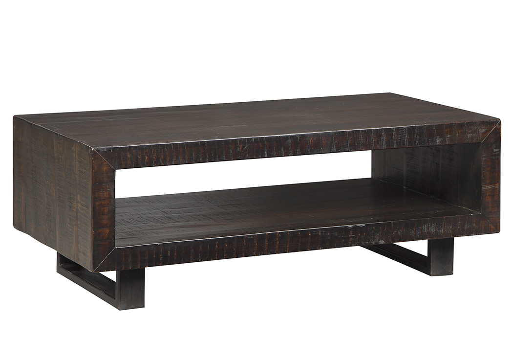 Parlone Brown/Black Rectangular Cocktail Table,ABF Signature Design by Ashley