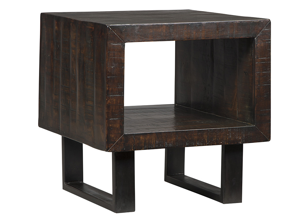 Parlone Brown/Black Rectangular End Table,ABF Signature Design by Ashley