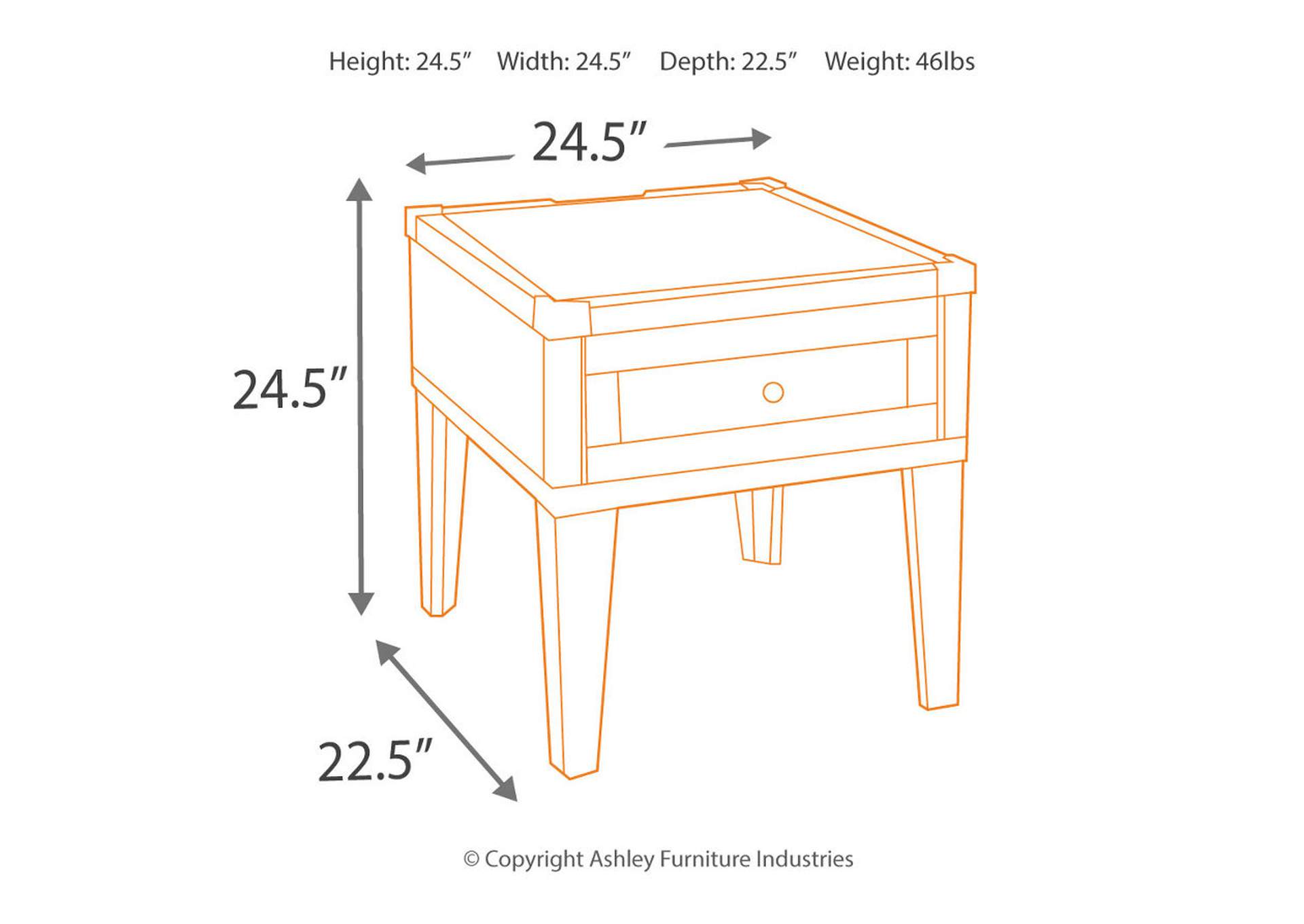 Todoe End Table with USB Ports & Outlets,Signature Design By Ashley
