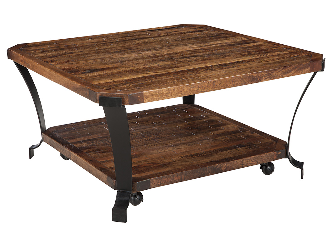 Taddenfeld Medium Brown Square Cocktail Table,ABF Signature Design by Ashley