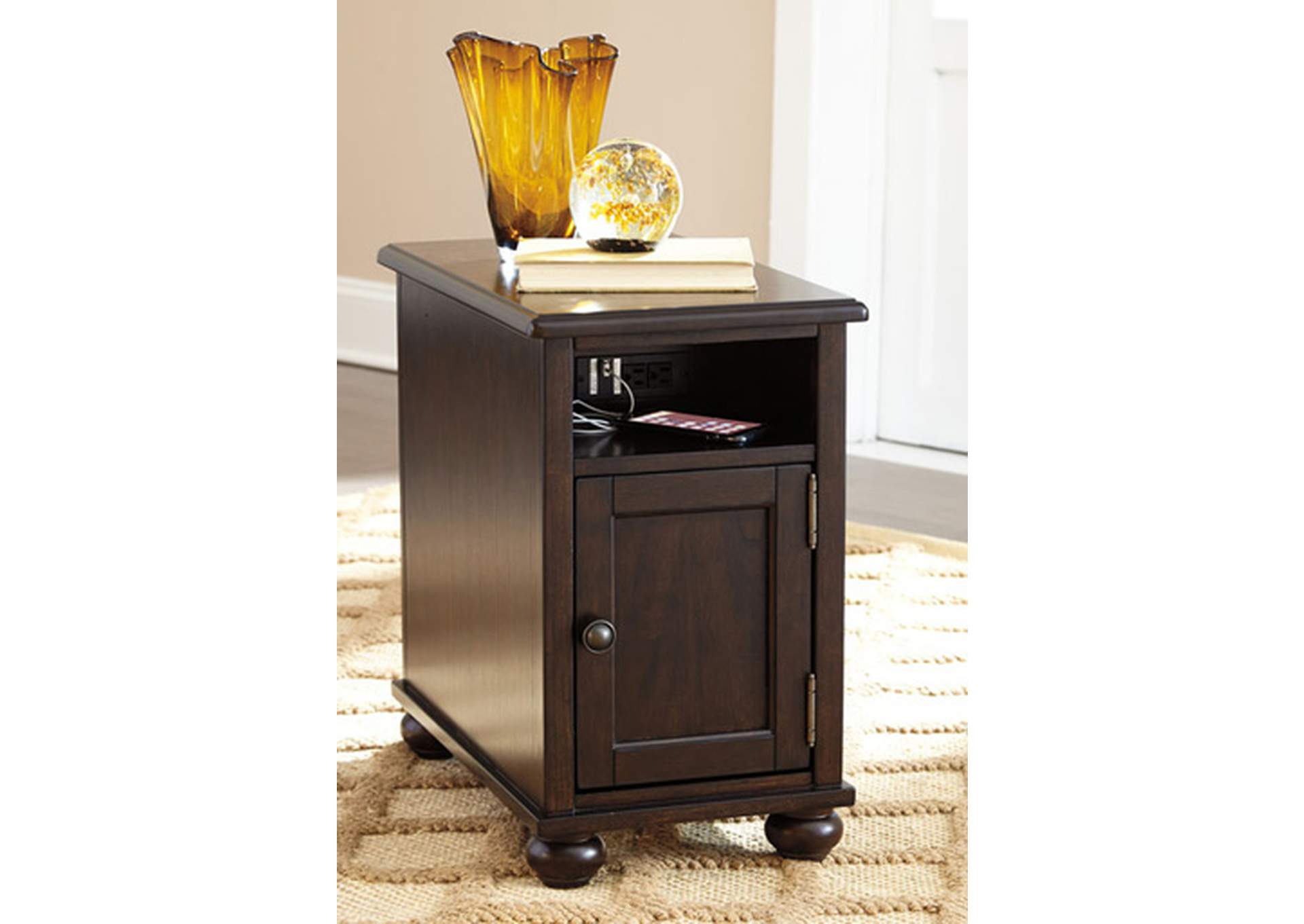 Barilanni Chairside End Table with USB Ports & Outlets,Signature Design By Ashley