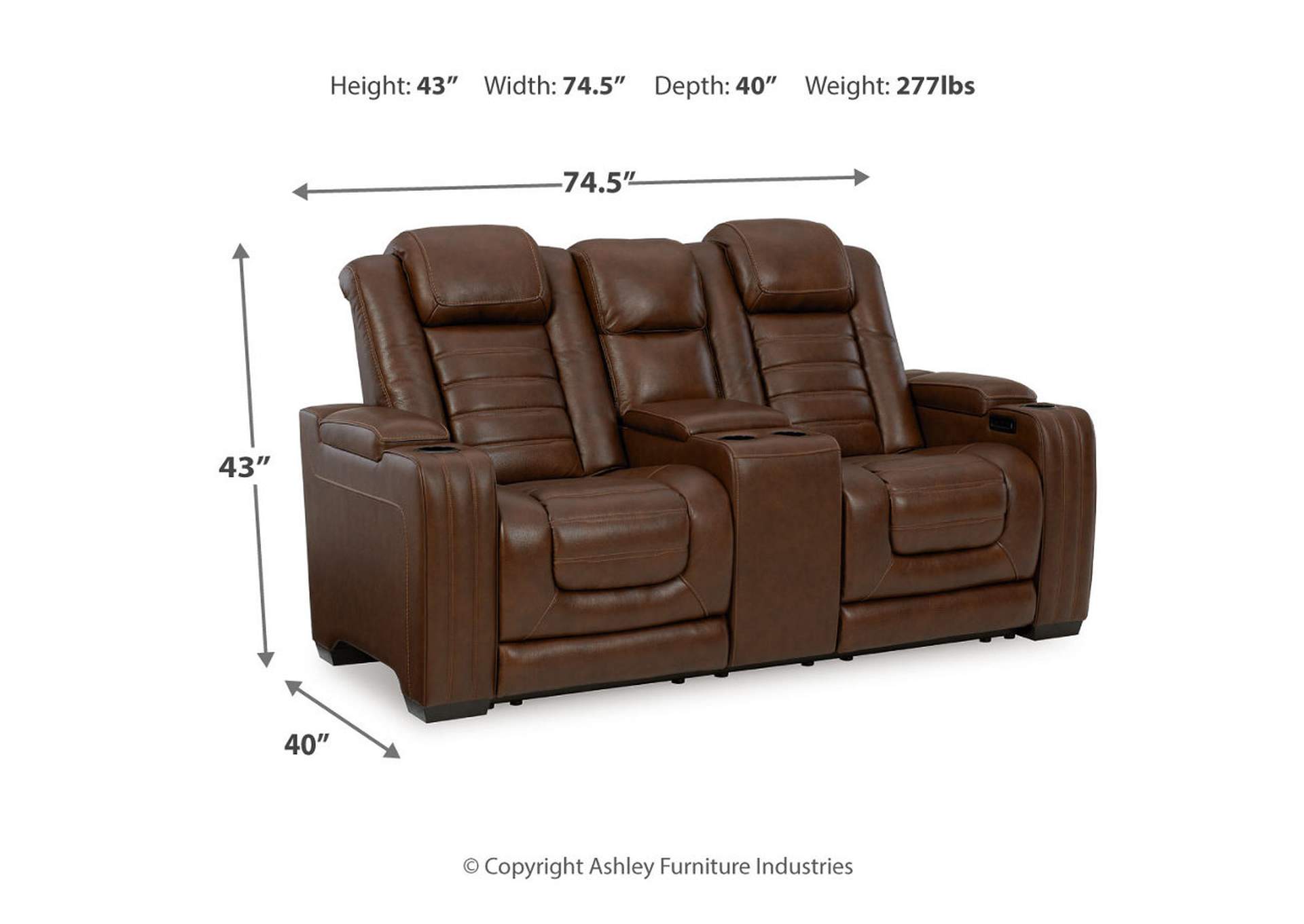 Backtrack Power Reclining Loveseat with Console,Signature Design By Ashley