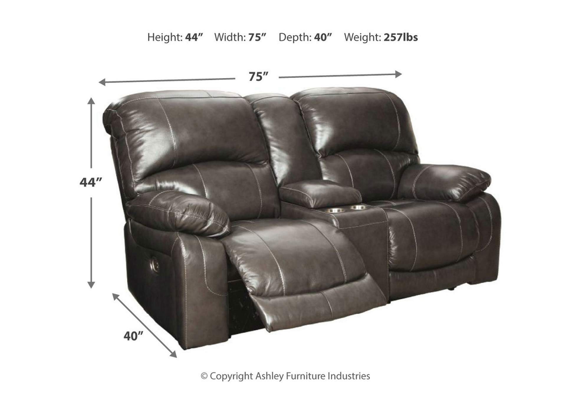 Hallstrung Power Reclining Loveseat with Console,Signature Design By Ashley