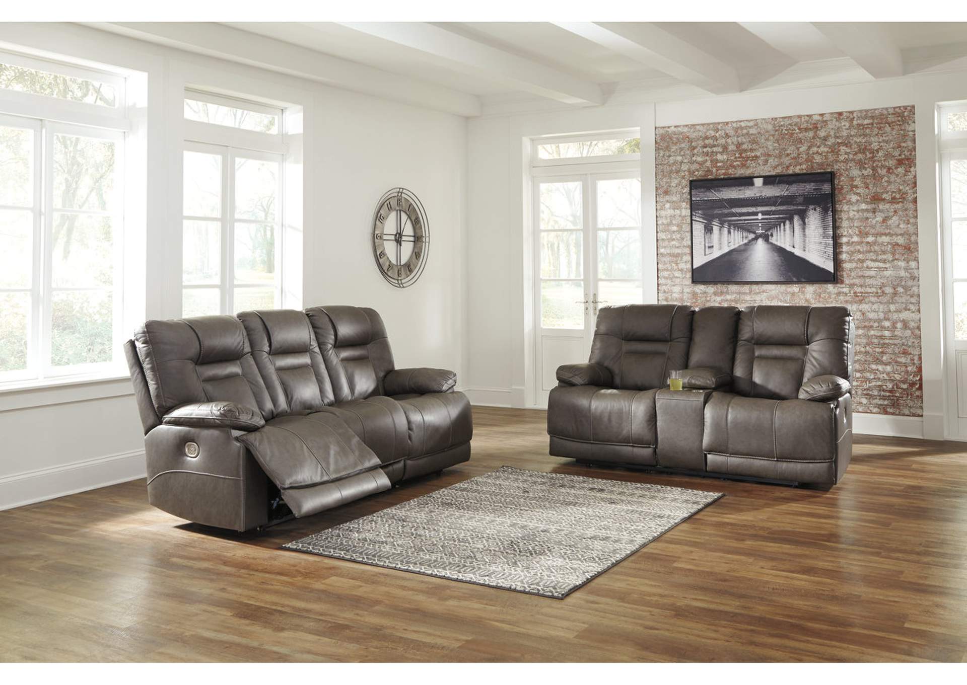 Wurstrow Triple Power Reclining Sofa and Loveseat Set,Signature Design By Ashley