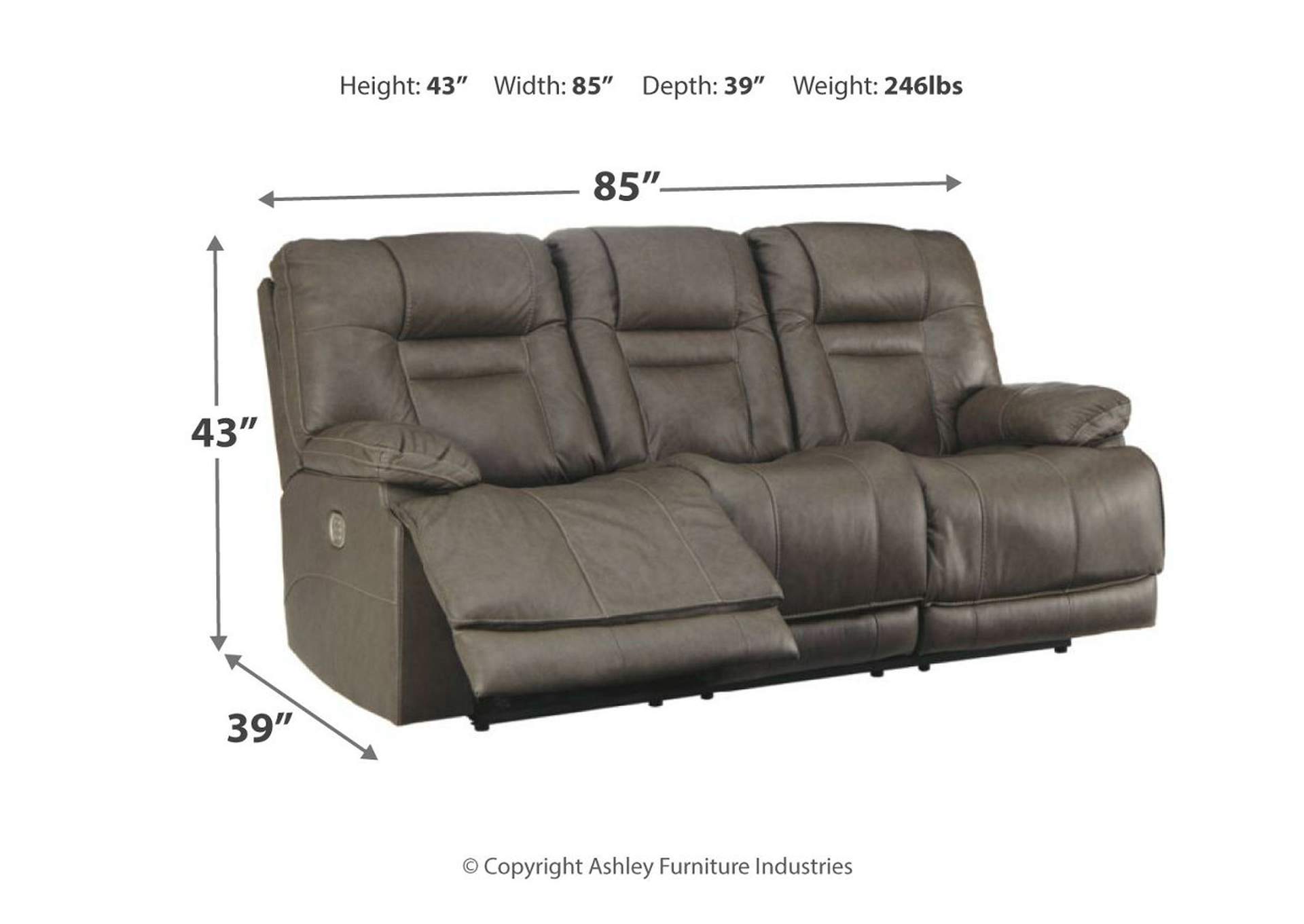 Wurstrow Triple Power Reclining Sofa and Loveseat Set,Signature Design By Ashley