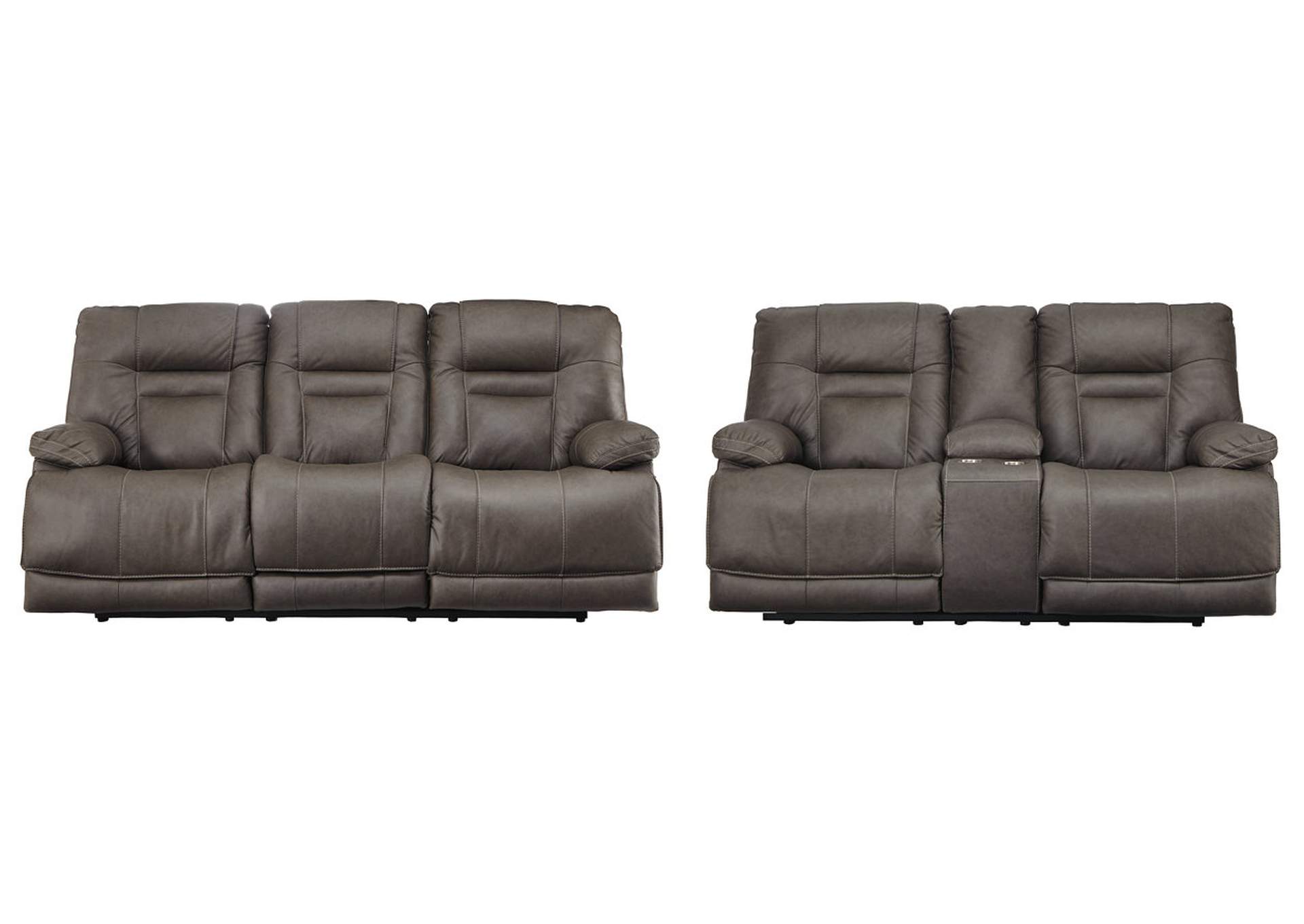 Wurstrow Triple Power Reclining Sofa and Loveseat Set,Signature Design By Ashley