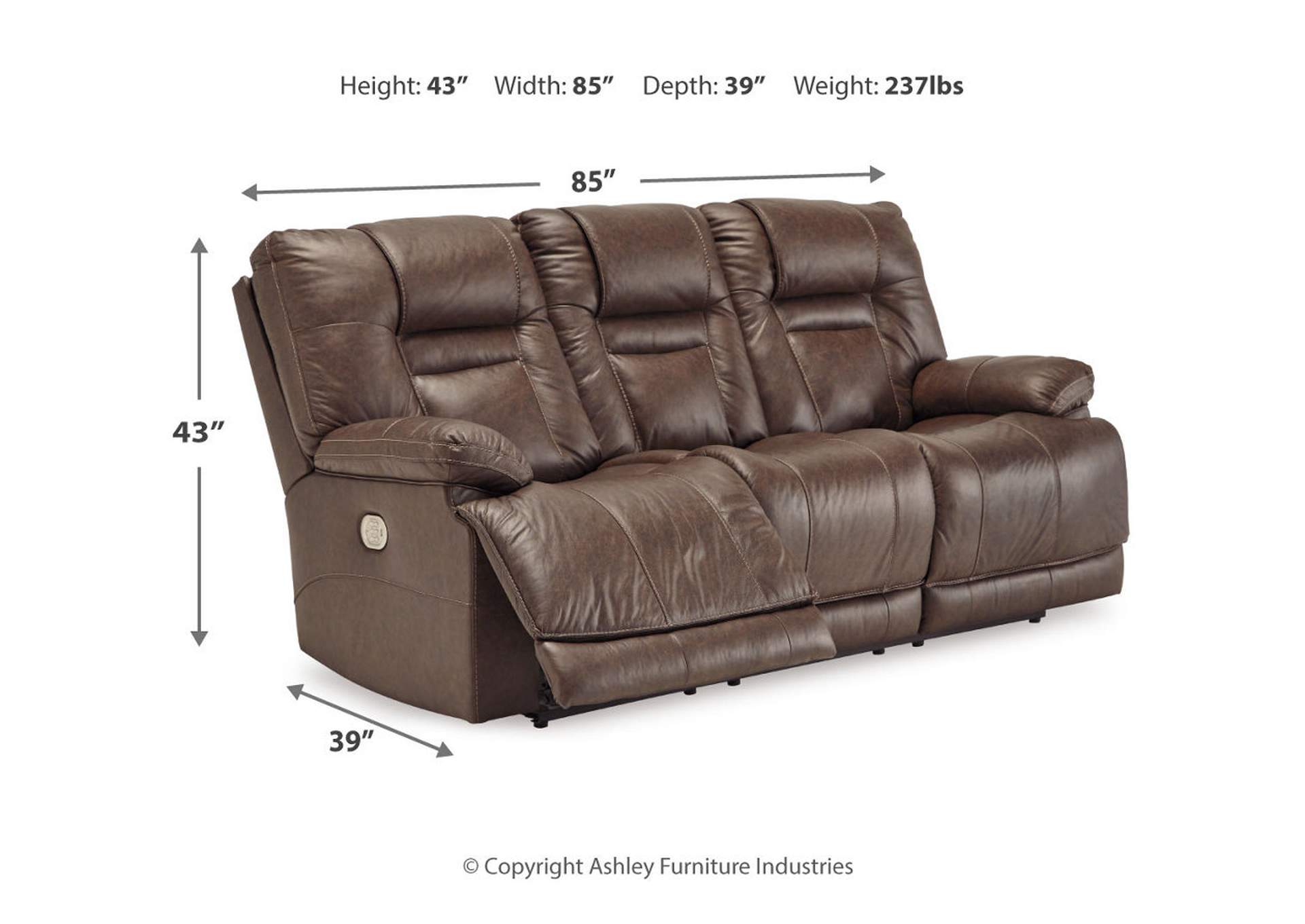 Wurstrow Triple Power Reclining Sofa and Loveseat Set,Signature Design By Ashley