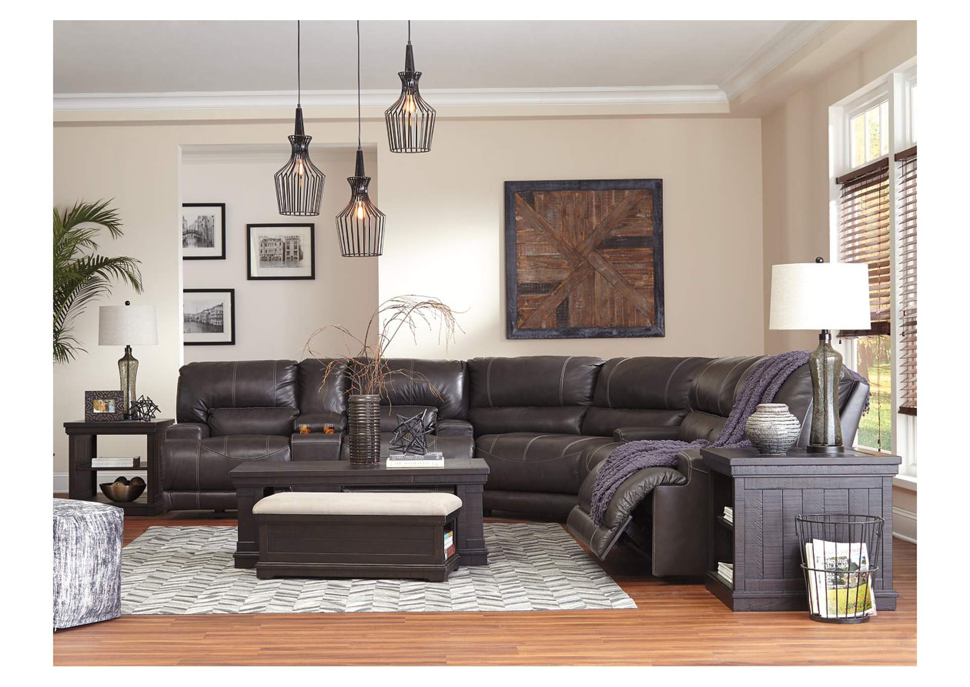 McCaskill Gray 2 Seat Power Reclining Sofa Sectional,ABF Signature Design by Ashley