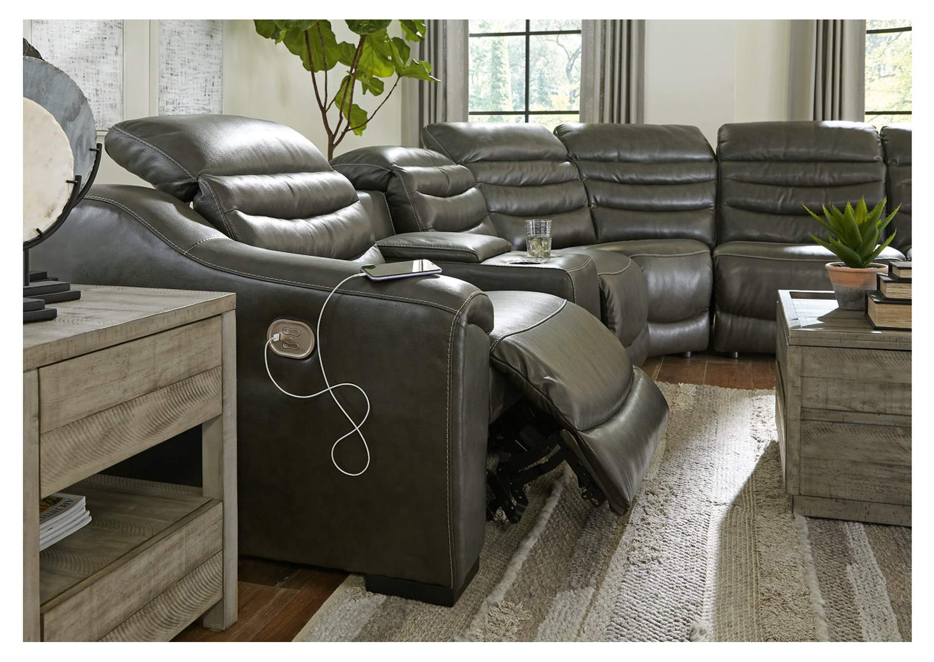 Center Line 6-Piece Sectional with Recliner,Signature Design By Ashley