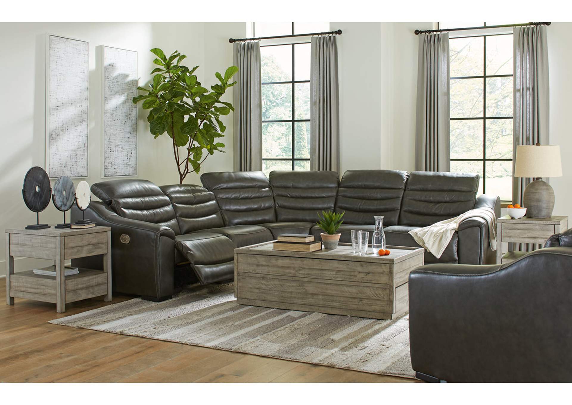 Center Line 5-Piece Sectional with Recliner,Signature Design By Ashley