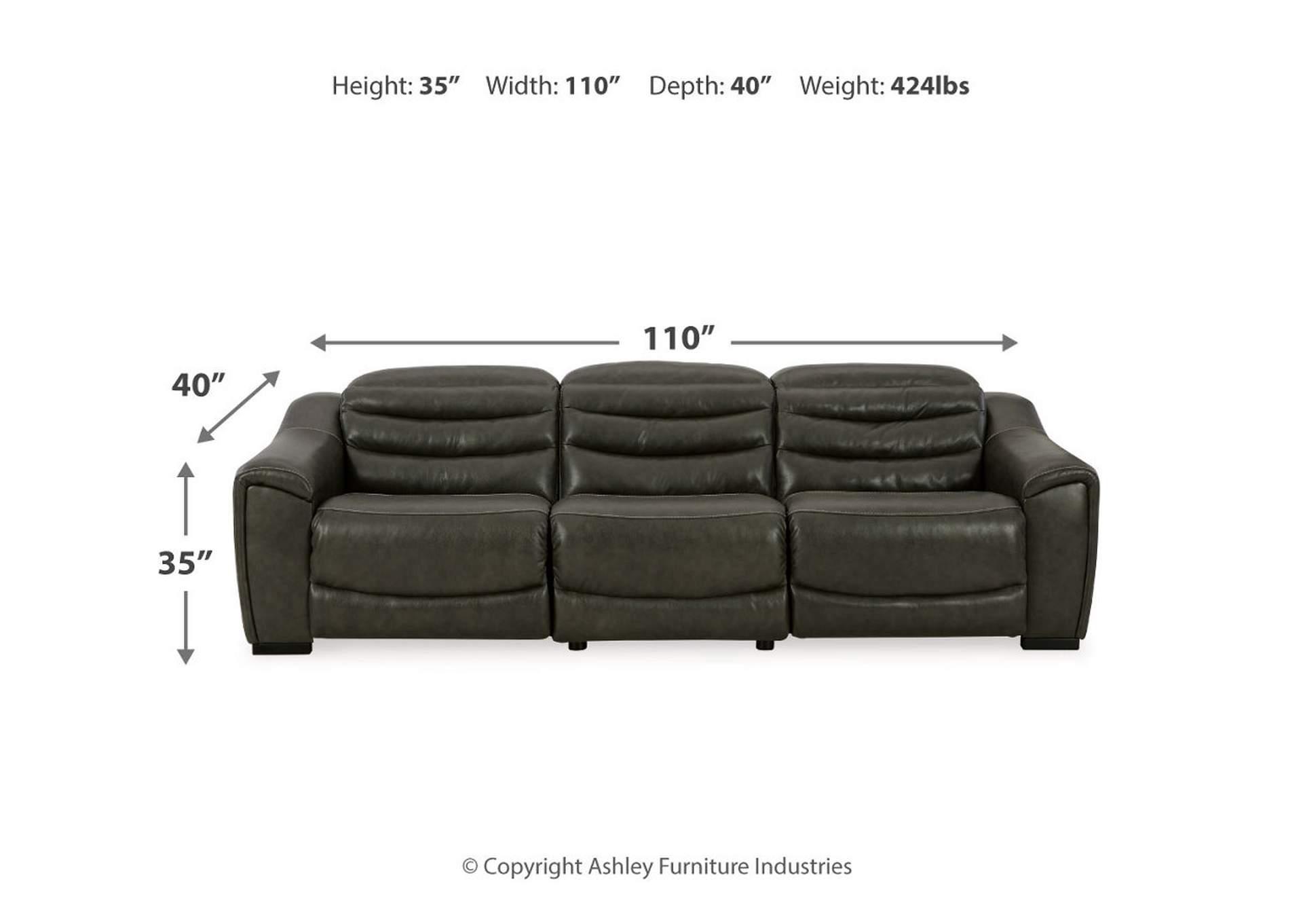 Center Line 3-Piece Power Reclining Sectional Sofa,Signature Design By Ashley