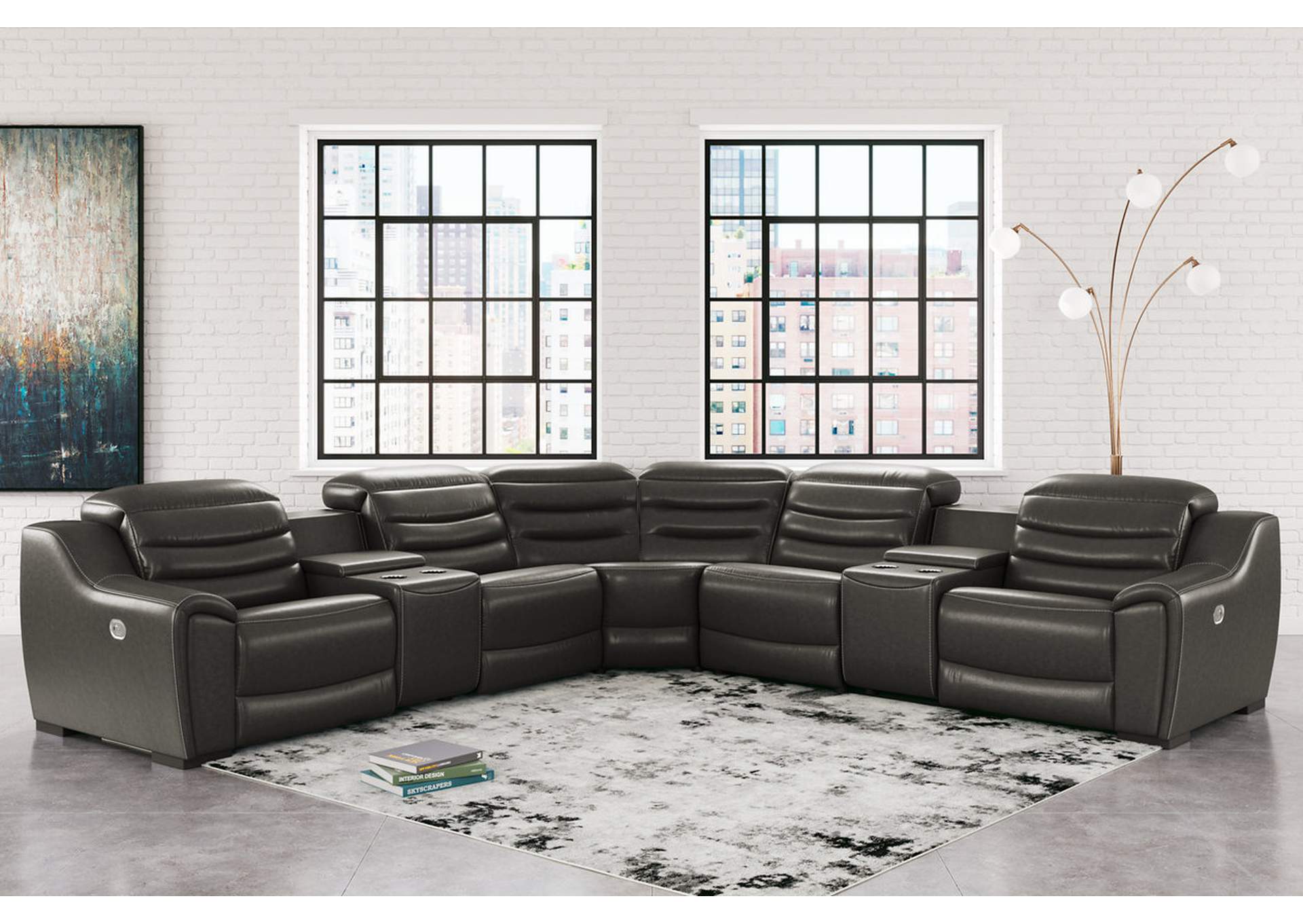 Center Line 7-Piece Power Reclining Sectional,Signature Design By Ashley