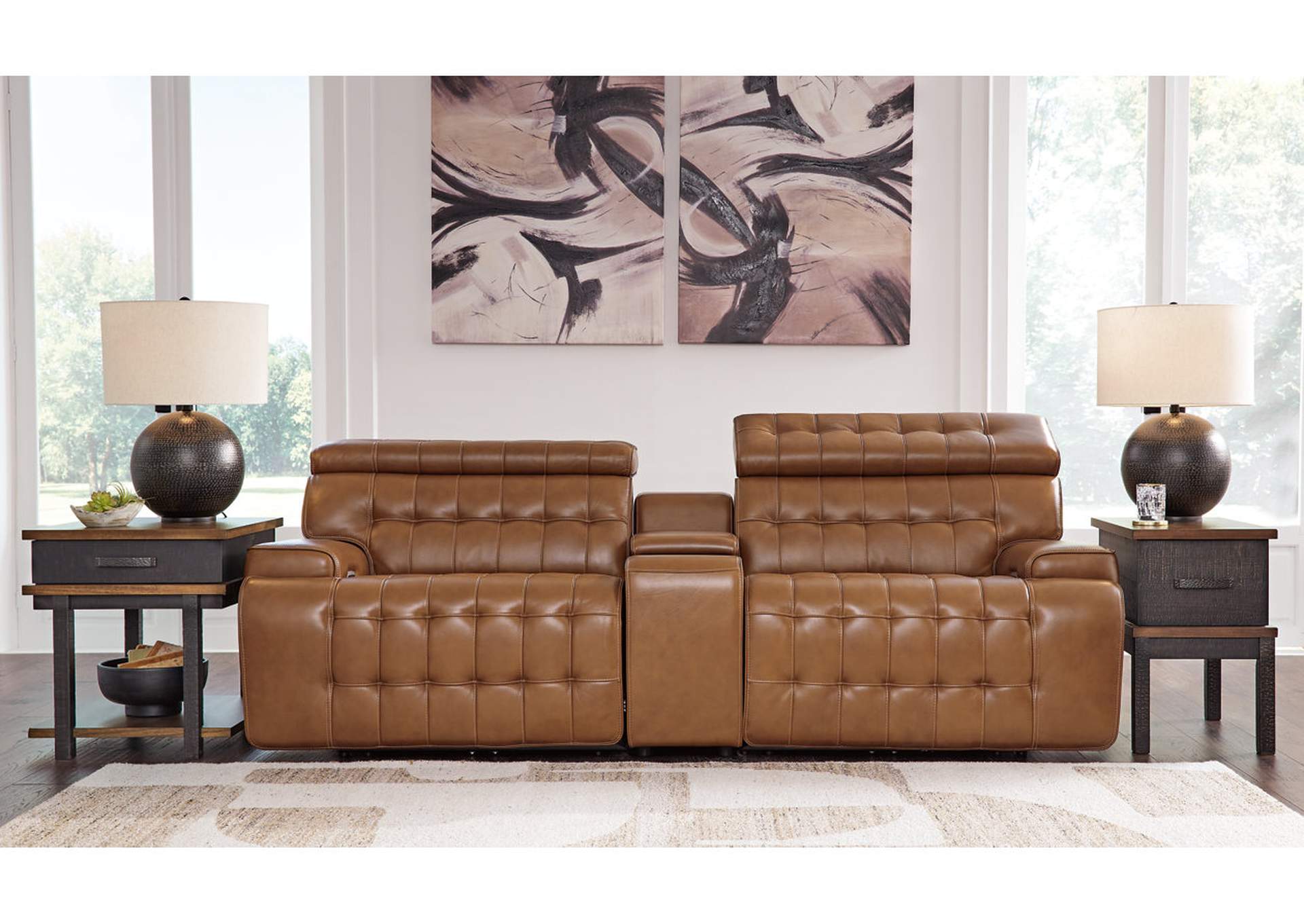 Temmpton 3-Piece Power Reclining Sectional Loveseat with Console,Signature Design By Ashley