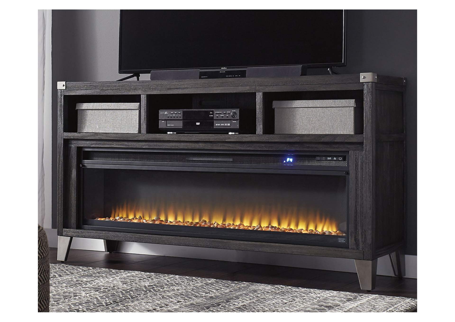 Todoe 65" TV Stand with Electric Fireplace,Signature Design By Ashley