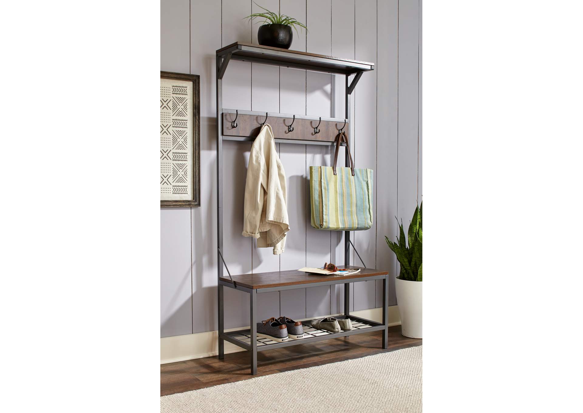 Bevenfield Hall Tree with Storage Bench,Signature Design By Ashley
