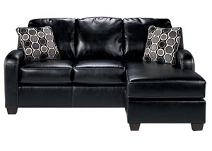 Image for Devin DuraBlend Black Sofa Chaise