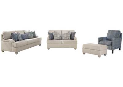 Traemore Sofa, Loveseat, Chair, and Ottoman
