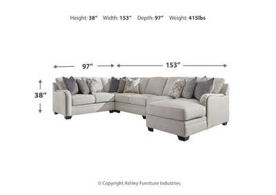 Dellara 5-Piece Sectional with Ottoman,Benchcraft