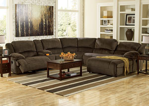 Image for Toletta Chocolate Right Facing Chaise End Reclining Sectional w/ Storage Console