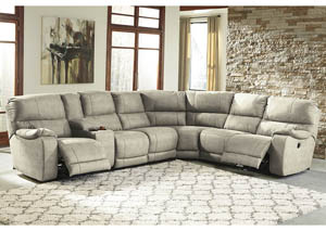 Image for Bohannon Putty Left Facing Sectional w/ Armless Chair and Right Facing Power Reclining Loveseat