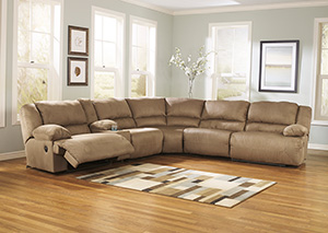 Image for Hogan Mocha Reclining Sectional w/ Console